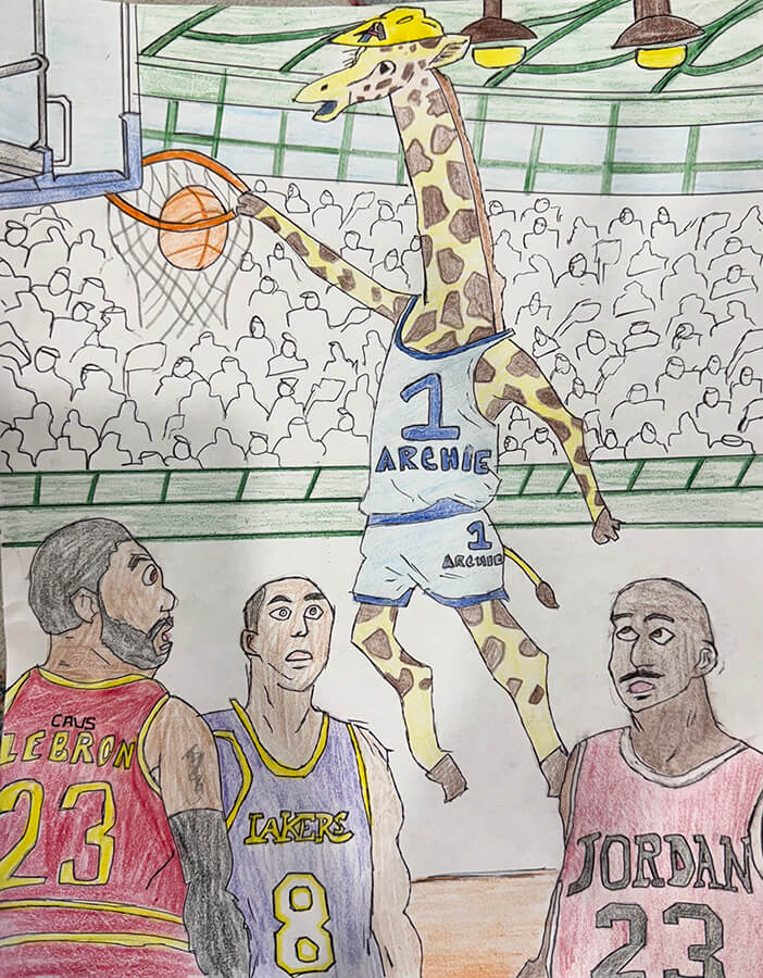 Archie Hooping with the Legends